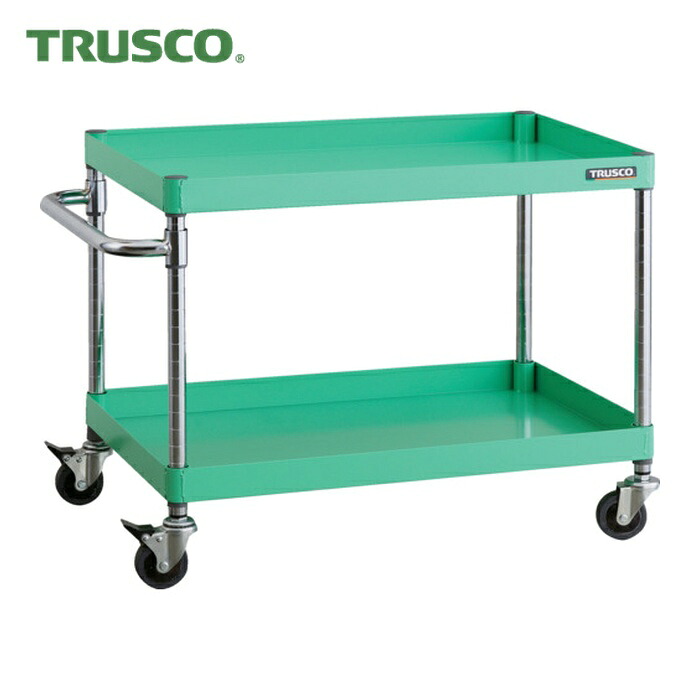 トラスコ TRUSCO ツールワゴン フェニックスワゴン 省音 750X500XH600 2段 ヤンググリーン (1台) PEW-672C-YG｜工具ランドこだわり館