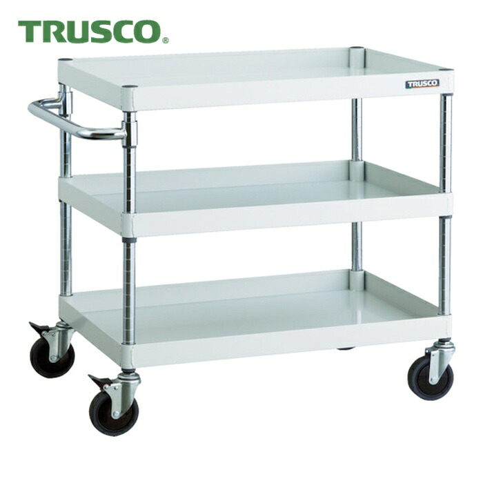 トラスコ TRUSCO ツールワゴン フェニックスワゴン 省音 750X500XH740 3段 ホワイト (1台) PEW-773C-W|工具ランドこだわり館