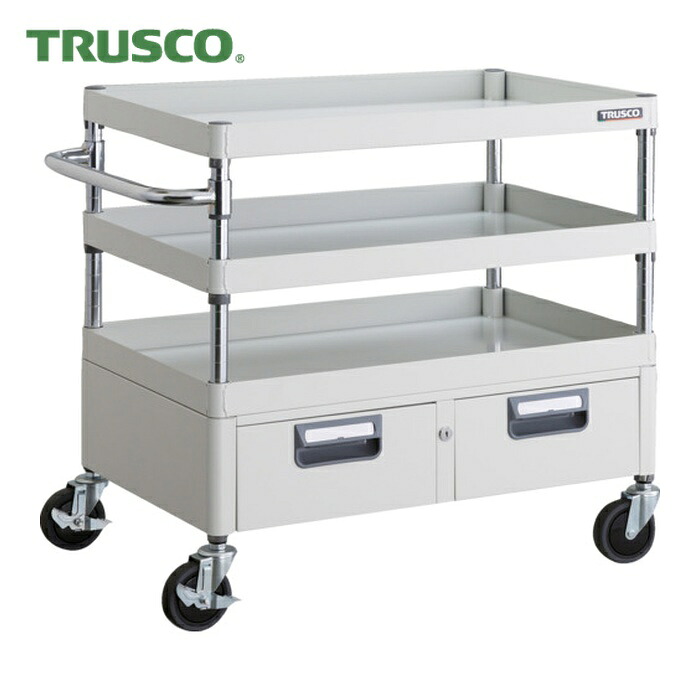 トラスコ TRUSCO 手道具手押し車 アリゾナ州の州都手押し車 省音 750X500XH740 2列引出付 白いこと (1台) PEW-773W-W