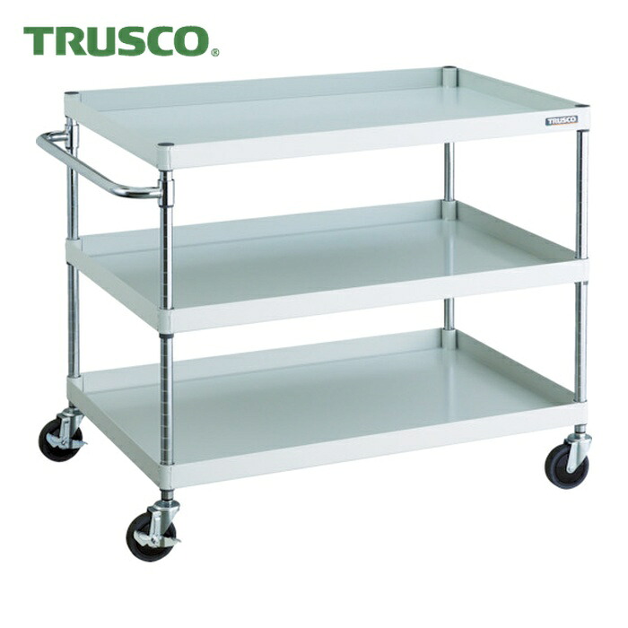 トラスコ TRUSCO ツールワゴン フェニックスワゴン 省音 1000X650XH880 3段 ホワイト (1台) PEW-9103-W