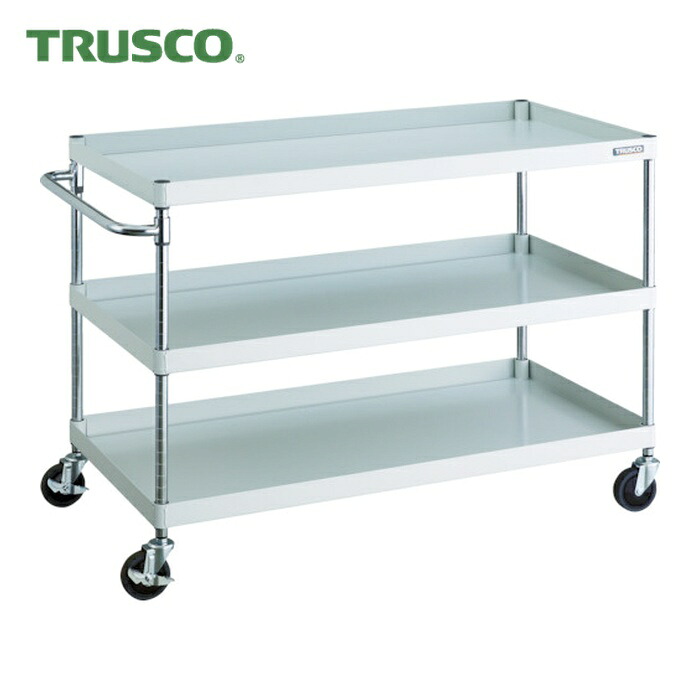 トラスコ TRUSCO ツールワゴン フェニックスワゴン 省音 1200X600XH880 3段 ホワイト (1台) PEW-9123-W｜工具ランドこだわり館