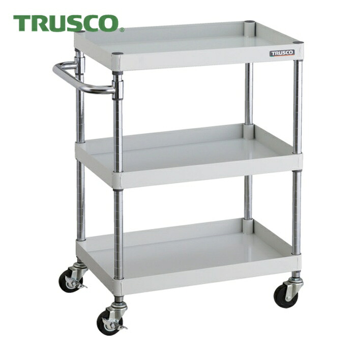 トラスコ TRUSCO 物の具手押し車 アリゾナ州の州都手押し車  600X400 3段 Φ75予防医学拷問台 白いこと (1台) PEW-963-G75-W