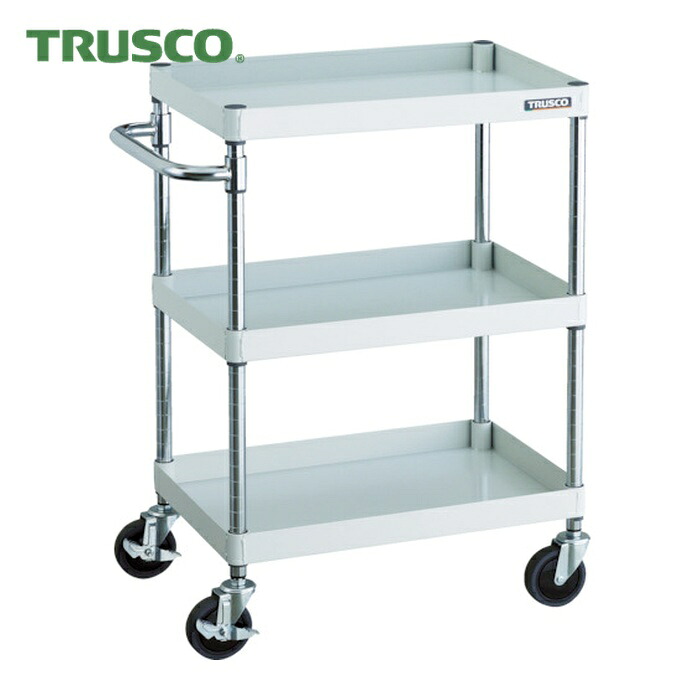 トラスコ TRUSCO ツールワゴン フェニックスワゴン 省音 600X400XH880 3段 ホワイト (1台) PEW-963-W
