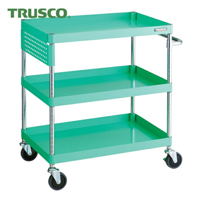 トラスコ TRUSCO ツールワゴン フェニックスワゴン 省音 750X500XH880 パネル付 ヤンググリーン (1台) PEW-973PS-YG｜工具ランドこだわり館