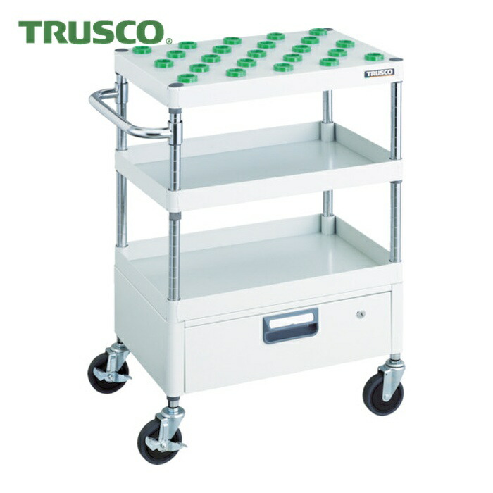 トラスコ TRUSCO ツールワゴン フェニックスワゴン 省音 600X400 1段引出付 BT-30 ホワイト (1台) PEW-TL962CV-W