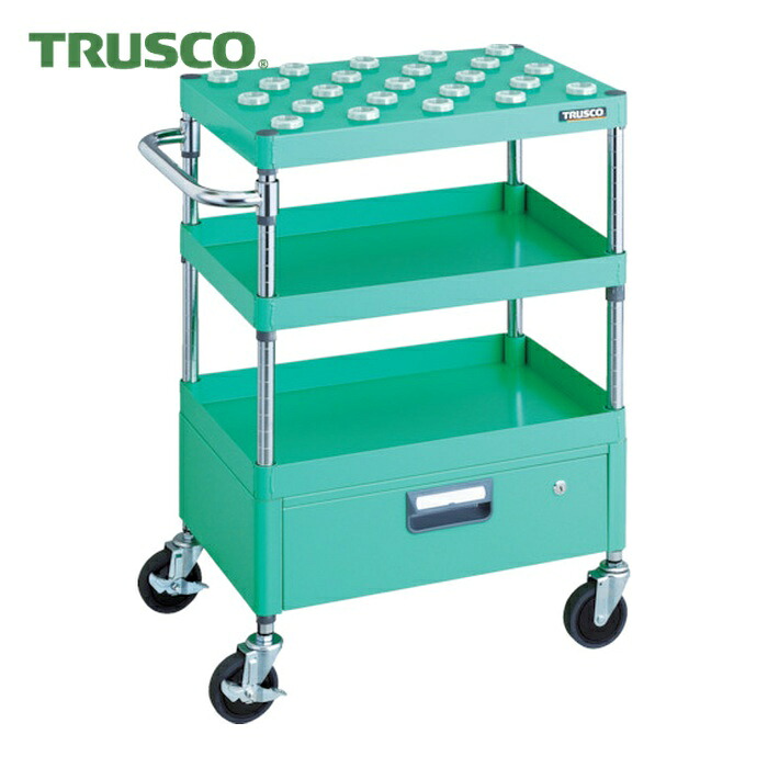 トラスコ TRUSCO ツールワゴン フェニックスワゴン 省音 600X400 1段引出付 BT-30 ヤンググリーン (1台) PEW-TL962CV-YG|工具ランドこだわり館