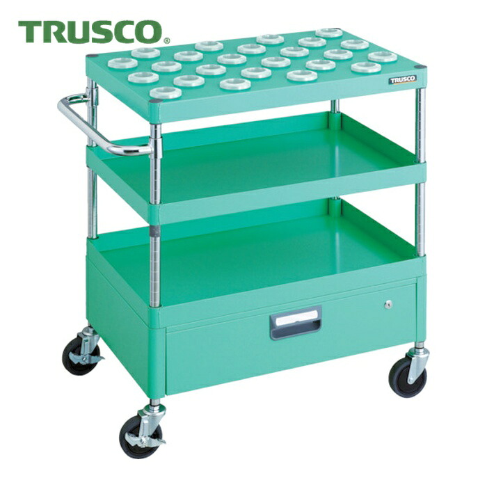 トラスコ TRUSCO ツールワゴン フェニックスワゴン 省音 750X500 1段引出付 NT-40 ヤンググリーン (1台) PEW-TL972BV-YG