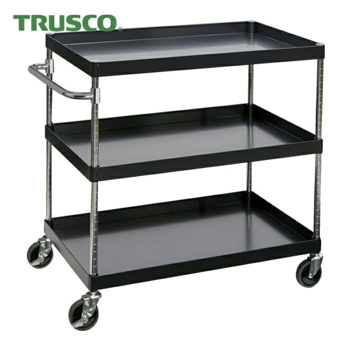 トラスコ TRUSCO 物の具手押し車 アリゾナ州の州都手押し車 省音 900X600XH880 3段 黒いこと (1台) PEW-993-BK