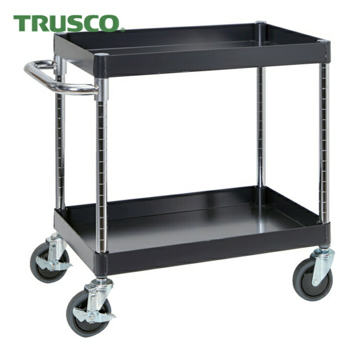 トラスコ TRUSCO 物の具手押し車 アリゾナ州の州都手押し車 省音 750X500XH600 2段 黒いこと (1台) PEW-672-BK