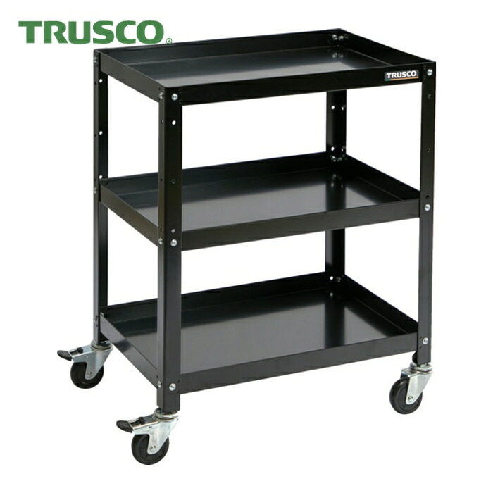 トラスコ TRUSCO 手道具手押し車 ラビットワゴン 600×400 天然ゴム拷問台 黒いこと (1台) RBW-863 BK