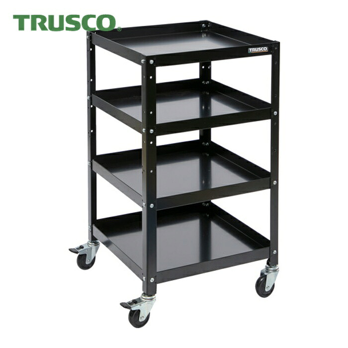トラスコ TRUSCO 物の具手押し車 ラビットワゴン 500×500 天然ゴム拷問台 黒いこと (1台) RBW-854 BK