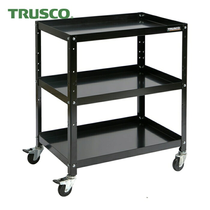 トラスコ TRUSCO ツールワゴン ラビットワゴン 700×450 ゴム車輪 ブラック (1台) RBW-773 BK