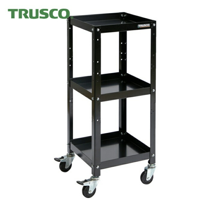 トラスコ TRUSCO ツールワゴン ラビットワゴン 360×360 ゴム車輪 ブラック (1台) RBW-933 BK