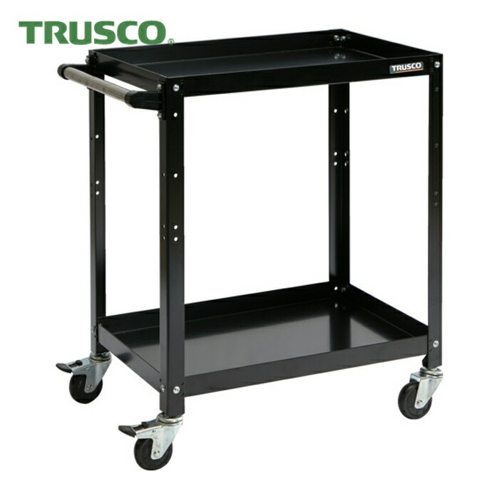 トラスコ TRUSCO 物の具手押し車 ラビットワゴン 600×400 手持ち部分付 天然ゴム拷問台 黒いこと (1台) RBW-662H BK