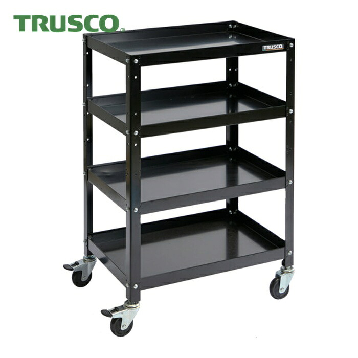 トラスコ TRUSCO 物の具手押し車 ラビットワゴン 600×400 天然ゴム拷問台 黒いこと (1台) RBW-964 BK