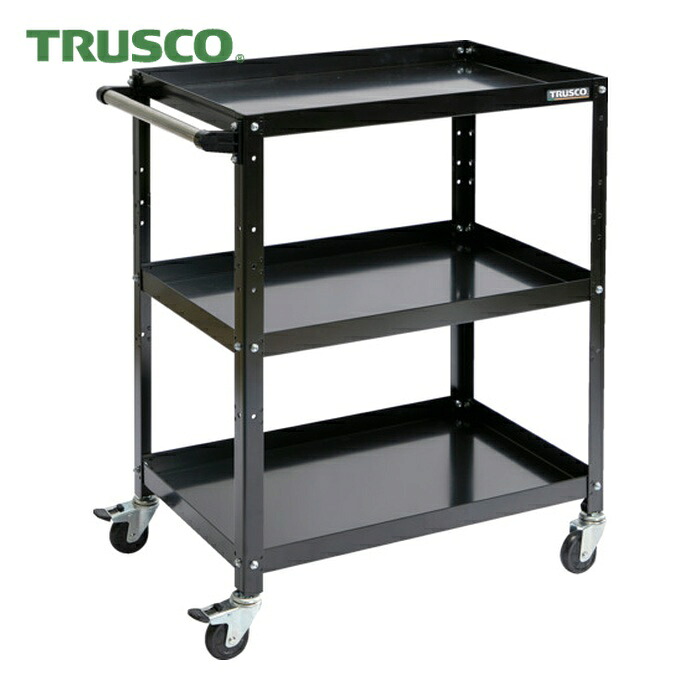 トラスコ TRUSCO 物の具手押し車 ラビットワゴン 700×450 手持ち部分付 予防医学拷問台 黒いこと (1台) RBW-973H BK