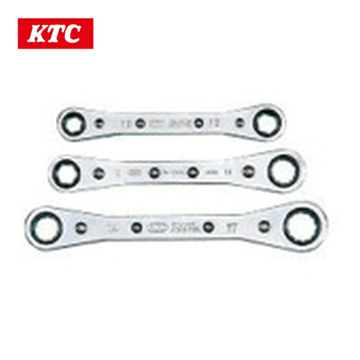 KTC 京都機械工具 RM03 板ラチェットめがねレンチセット[3本組] (1S)