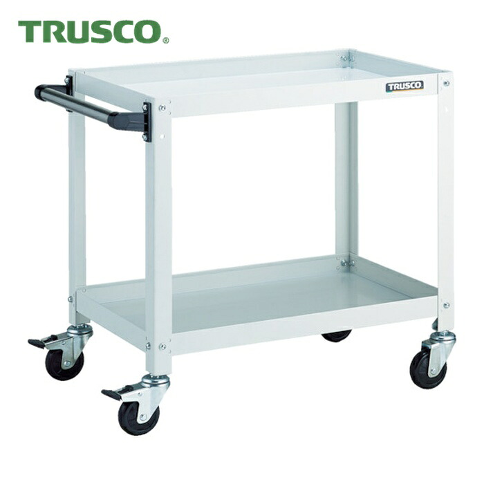 トラスコ TRUSCO 物の具手押し車 ラビットワゴン 600X400 手持ち部分付 天然ゴム拷問台 白いこと (1台) RBW-662H W