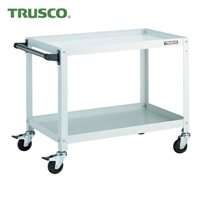 トラスコ TRUSCO 物の具手押し車 ラビットワゴン 700X450 手持ち部分付 天然ゴム拷問台 白いこと (1台) RBW-672H W