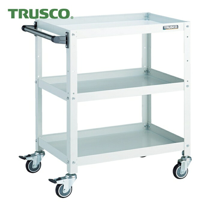 トラスコ TRUSCO 物の具手押し車 ラビットワゴン 600×400×H740 手持ち部分付 ウレタン拷問台 白いこと (1台) RBW-763HU W