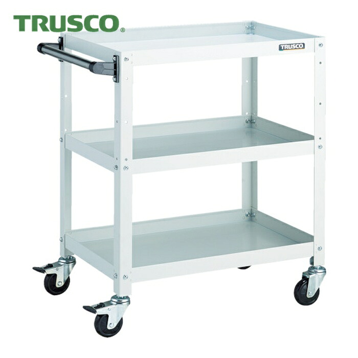 トラスコ TRUSCO 物の具手押し車 ラビットワゴン 600X400 手持ち部分付 天然ゴム拷問台 白いこと (1台) RBW-763H W