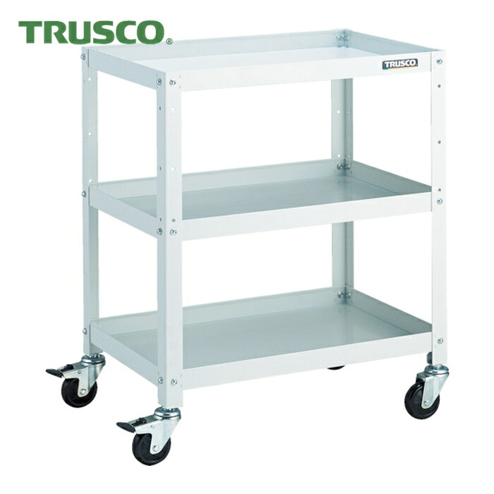 トラスコ TRUSCO 物の具手押し車 ラビットワゴン 600X400 天然ゴム拷問台 白いこと (1台) RBW-763 W