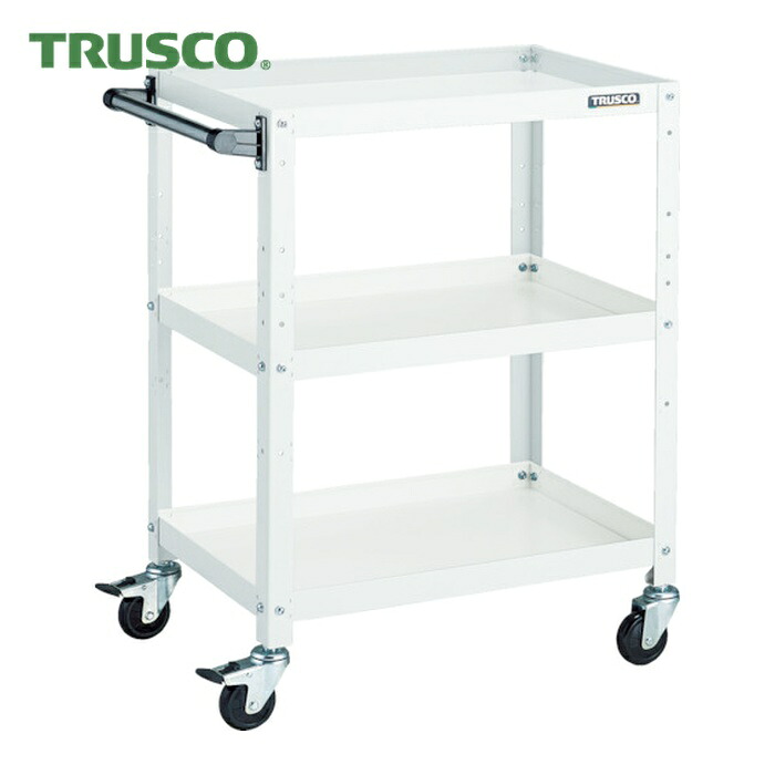 トラスコ TRUSCO 物の具手押し車 ラビットワゴン 600X400 手持ち部分付 天然ゴム拷問台 白いこと (1台) RBW-863H W