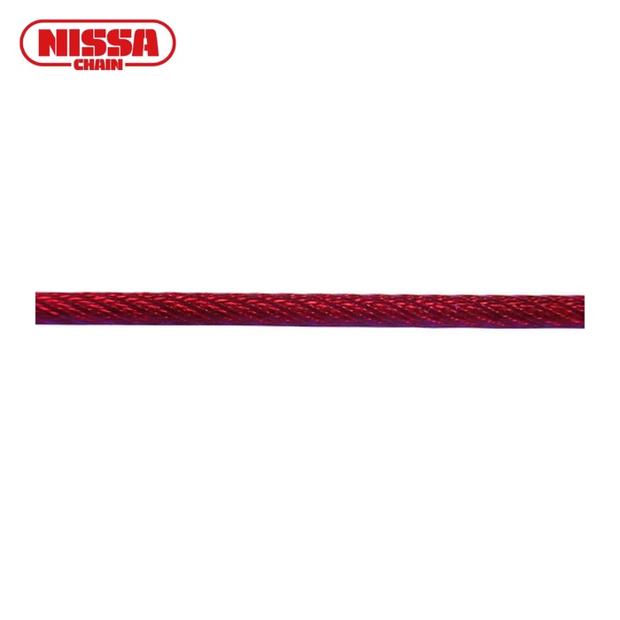 ニッサチェイン R-SY15V-RED 赤コーティングワイヤロープ100m巻 (1巻)|工具ランドこだわり館