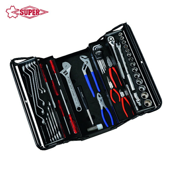 スーパーツール S5000DS 整備工具 プロ用両開き工具セット(3段式) デラックスタイプ 53点セット (1S)
