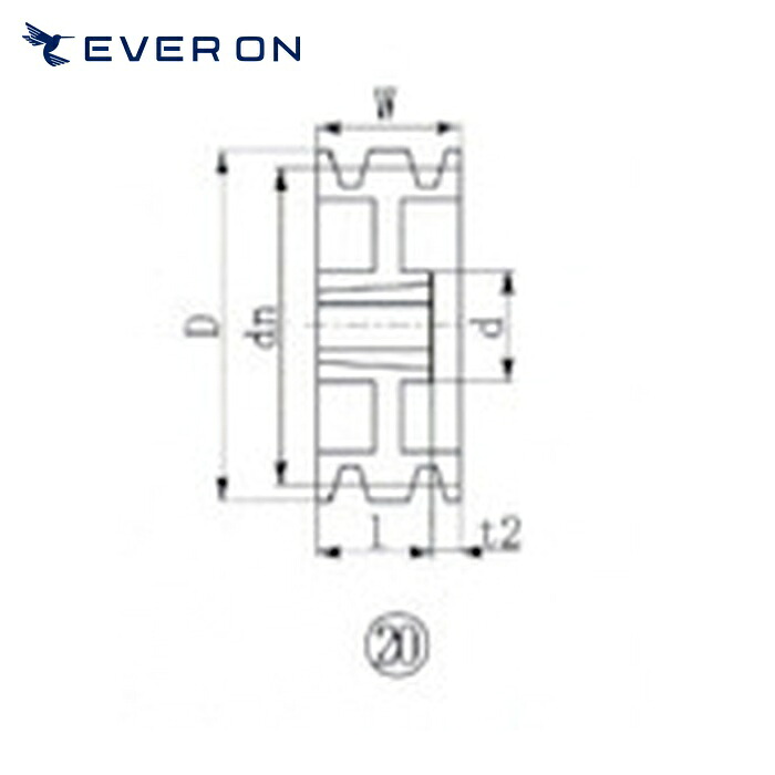 EVN エバオン SPB230-3 ブッシングプーリー SPB 230粍 溝数3 (1個) ベアリング-DIY・工具