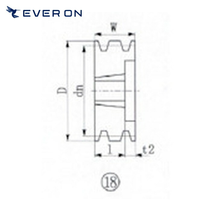 EVN エバオン SPZ180-4 ブッシングプーリー SPZ 180mm 溝数4 (1個)