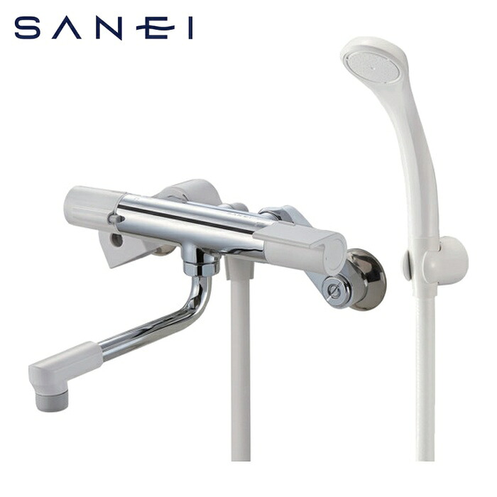 SANEI 三栄水栓 SK1811 サーモシャワー混合栓 ホース1.6m 節水25%シャワー パイプ長さ170mm (1台)