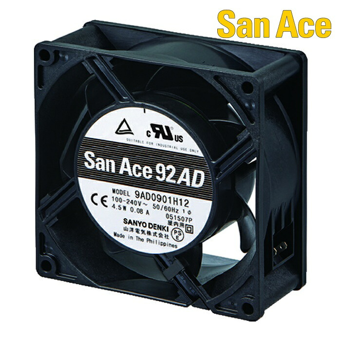 山洋電気 SanAce ST1-9AD0901H12 ACDCファンセットモデル(92&times;38mm センサ無) (1台)｜工具ランドこだわり館
