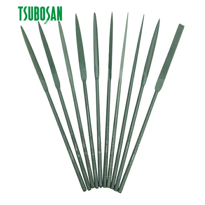 ツボサン TSUBOSAN ST01053T 精密ヤスリ 10本組 セット #3(#6より荒い) (1S)｜工具ランドこだわり館