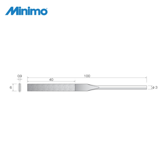 ミニター Minimo SA4121 電着ダイヤモンドヤスリ#140 平 (1本)