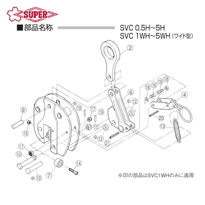 スーパーツール SVT1H 立吊クランプ(SVC-H)用カムセット (1S)