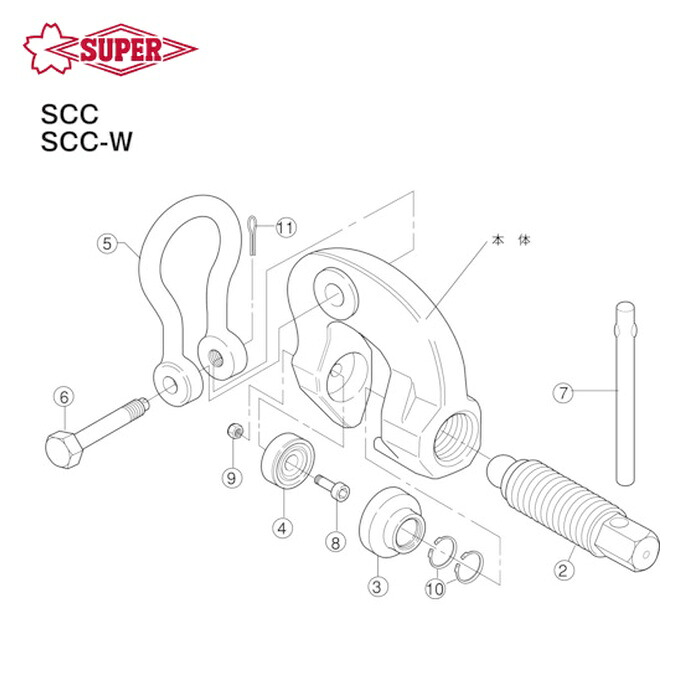 スーパーツール SCH0.5 スクリューカムクランプ(SCC)用シャックル (1個)