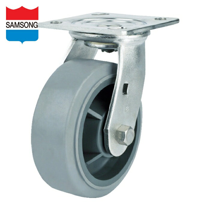 SAMSONG TP6760-01-MIR ステンレスキャスター 自在 エラストマー 150mm (1個)