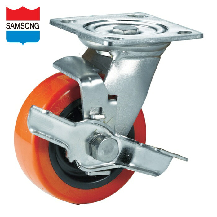 SAMSONG TP6360-01-PRO-TLB ステンレスキャスター 自在SP付 ウレタン 150mm (1個)