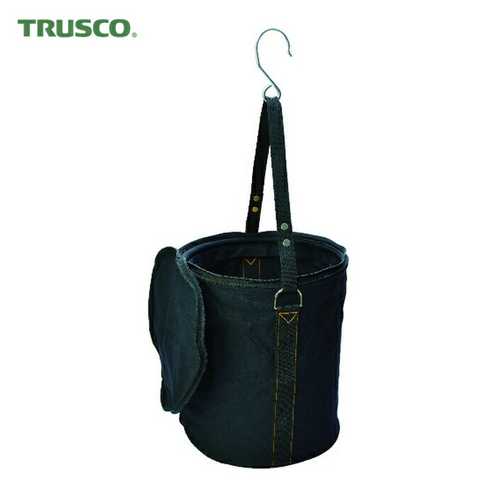 トラスコ TRUSCO 電工バケツ 300X350 ファスナー蓋付き Sフック大付 ブラック (1個) TADB-300FF