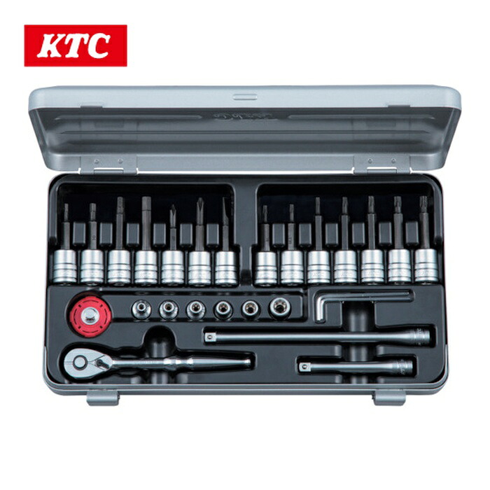 KTC 京都機械工具 TBT226TH 6.3sq.T型トルクス・E型トルクスヘキサゴンビットソケットレンチセット (1S)