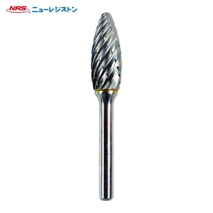 NRS ニューレジストン TCBINX5555 超硬バー 楕円s-inoxカット 刃径10×刃長19×軸径6×軸長46 ロー付 (1本)