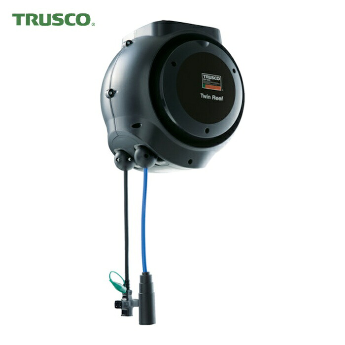 トラスコ TRUSCO エアリール ツインリール エアーΦ8.0X10M コード3芯X10M (1台) TAC10-80-3