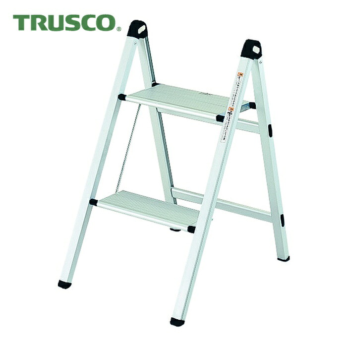 トラスコ TRUSCO 薄型幅広踏台(片側昇降タイプ) 2段 高さ520mm (1台) TAU-2UF｜工具ランドこだわり館