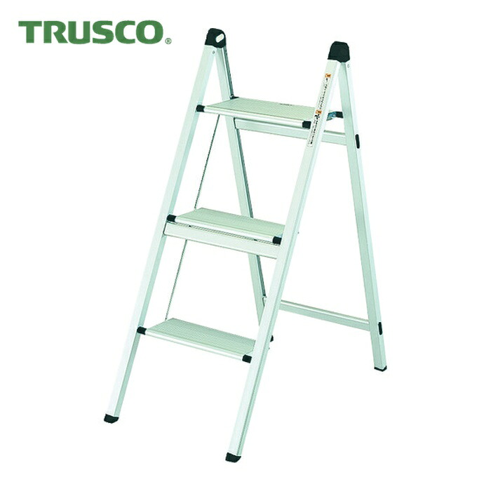 トラスコ TRUSCO 薄型幅広踏台(片側昇降タイプ) 3段 高さ800mm (1台) TAU-3UF