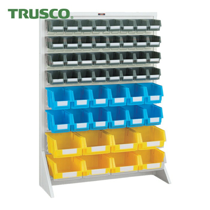 トラスコ TRUSCO パネルコンテナラック 910X320XH1240 小X32 中X12 大X8付 (1台) T-12224N-AW