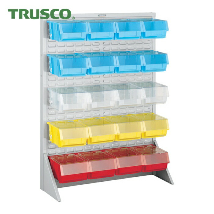 トラスコ TRUSCO パネルコンテナラック 910X320XH1240 大X20 フタ付 (1台) T-1220NF-AW