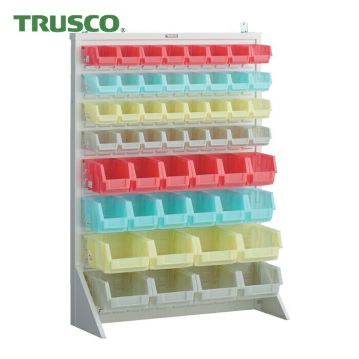 トラスコ TRUSCO パネルコンテナラック 片面式・床置印字機・入れもの半澄み切った遣りかた 910×320×H1240 白いこと 小×32 中×12 大×8 (1台) T-12224N-SK-AW