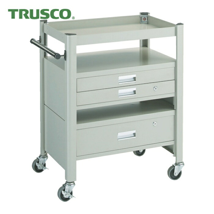 トラスコ TRUSCO コンビネーションワゴン 643X427XH880 1段・2段引出付 (1台) TCW-81DE