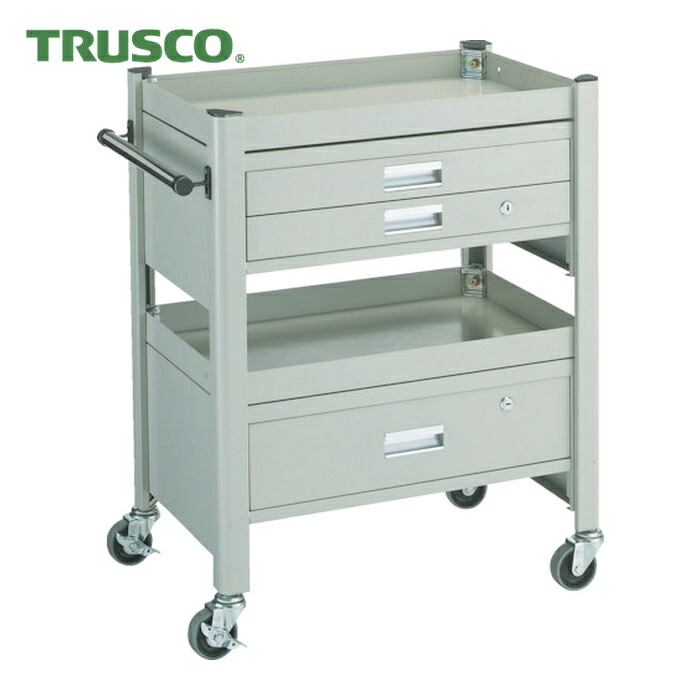 トラスコ TRUSCO コンビネーションワゴン 643X427XH880 1段・2段引出付 (1台) TCW-81ADE｜工具ランドこだわり館